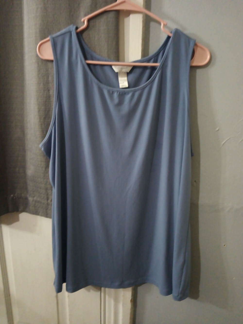 CJ Banks Blue Sleeveless Scoop Neck Tank Top